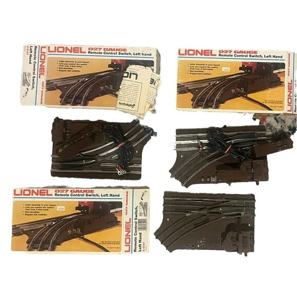 3 LIONEL Train Left Hand Remote Control Switch 6-5121 Gauge 027 W/Boxes -Nice! - Picture 1 of 6